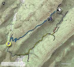 Small map for Gerhard Shelter Hike