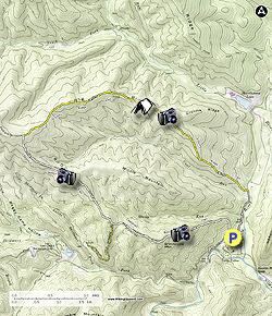 Small map for Grooms Ridge and Chestnut Ridge Hike