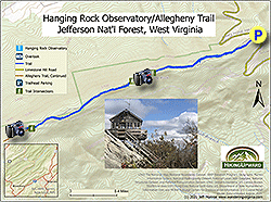 Small map for Hanging Rock Observatory Hike