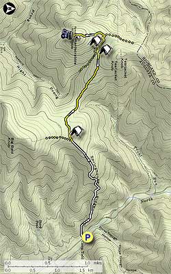 Small map for Hardscrabble Knob Hike