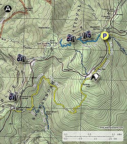 Small map for Hawksbill Franklin Cliffs Hike