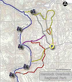 Small map for Hemlock Overlook Hike