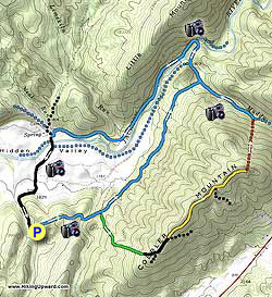 Small map for Hidden Valley Hike