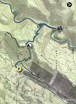 Small map for High Falls Hike