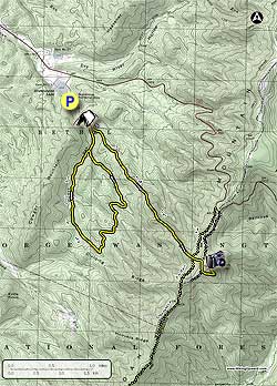 Small map for High Knob & Brandywine Recreation Area Hike