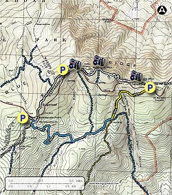 Small map for Hogback Mountain Hike
