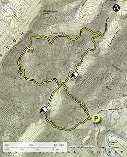 Small map for Hoop Hole Hike