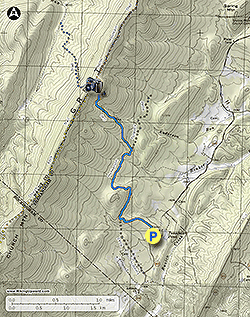 Small map for Hunkerson Gap Hike