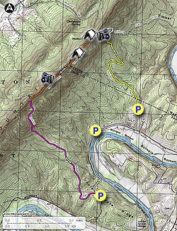 Small map for Indian Grave Ridge Hike