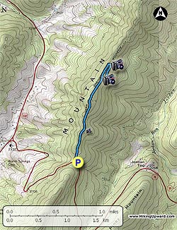 Small map for Ingals Overlook Hike