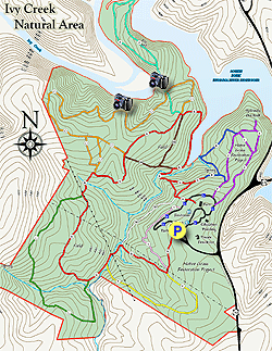 Small map for Ivy Creek Hike