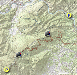 Small map for James River Face Wilderness Hike