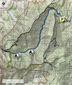 Small map for Jeremy's Run Hike