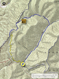 Small map for Jerrys Run Hike