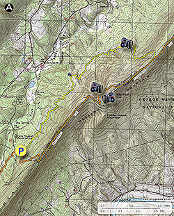 Small map for Kennedy Peak Hike
