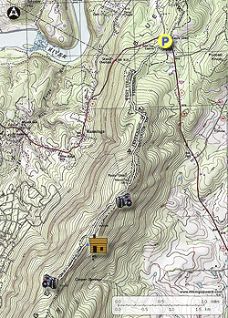 Small map for Keys Gap and David Lesser Shelter Hike