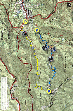Small map for Kitsuma Peak and Point Lookout Hike