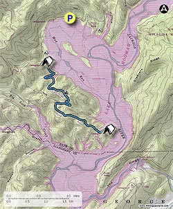 Small map for Lake Moomaw Hike