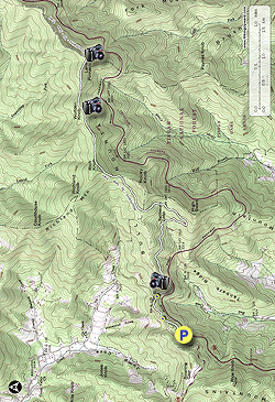 Small map for Lane Pinnacle Hike