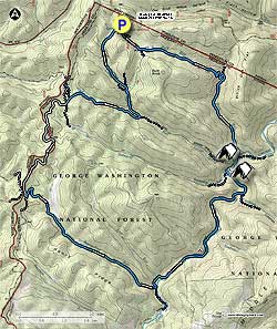 Small map for Laurel Fork Hike