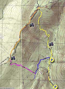 Small map for Laurel Run and Gusty Point Hike
