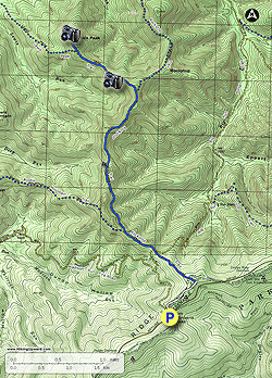 Small map for Lewis Peak Hike