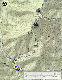 Small map for Little Bald Knob Ridge Hike