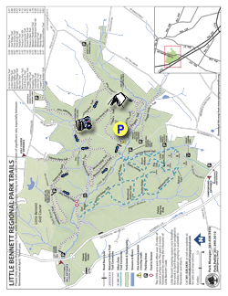 Small map for Little Bennett Regional Park Hike