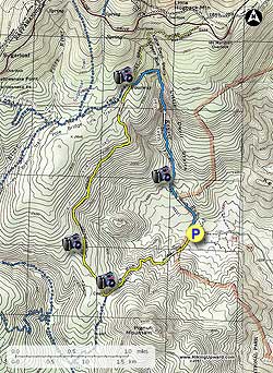 Small map for Little Devils Stairs Hike