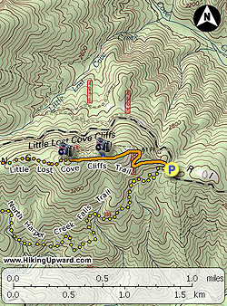 Small map for Little Lost Cove Cliffs Hike