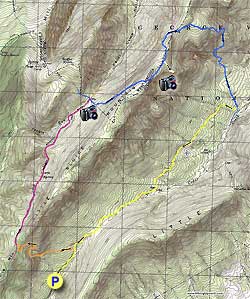 Small map for Little Sluice Hike