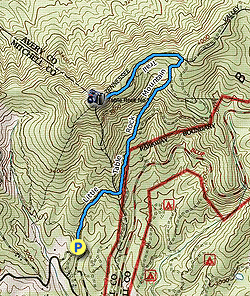 Small map for Little Table Rock Mountain Hike