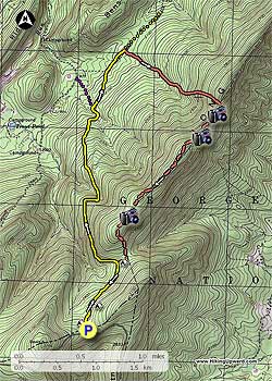 Small map for Long Mountain Ridge Hike