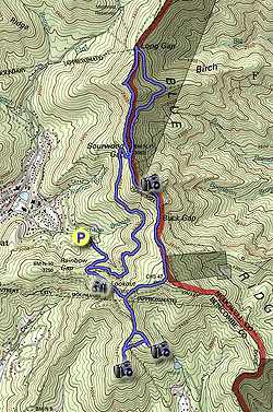 Small map for Lookout Mountain Hike