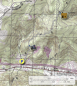 Small map for Manassas Gap Hike