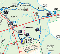 Small map for Manassas National Battlefield Bull Run