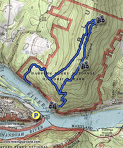 Small map for Maryland Heights Hike