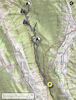 Small map for McAfee Knob Hike