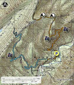 Small map for Meneka Peak Hike