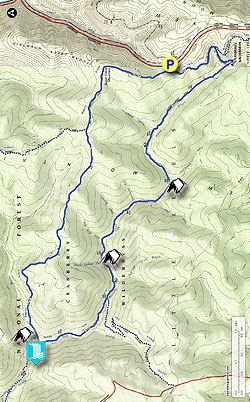 Small map for Middle Fork and Big Beechy Hike