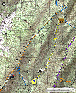 Small map for Mill Mountain Hike