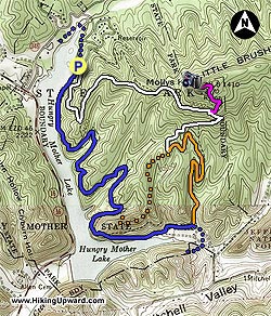 Small map for Molly's Knob Hike