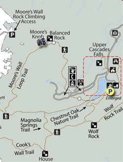 Small map for Moores Knob Hike