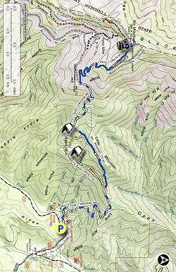 Small map for Mount Mitchell Trail