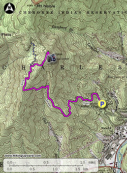 Small map for Mount Noble Lookout Tower Hike