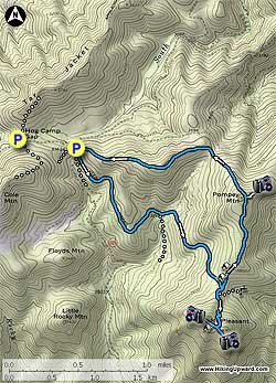 Small map for Mount Pleasant Hike