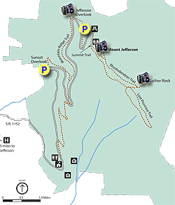 Small map for Mt. Jefferson Hike