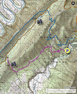 Small map for Mudhole Gap Hike