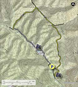 Small map for Oak Knob Hike