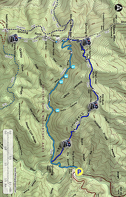 Small map for Old Butt Knob and Shining Creek Loop